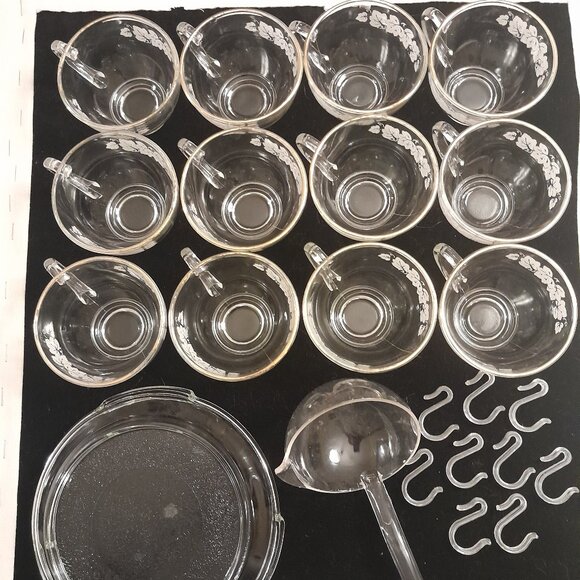 VTG Anchor Hocking Punch Bowl with Base Set - Picture 3 of 5